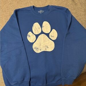 Blue Paw Print Men's Crewneck Sweatshirt